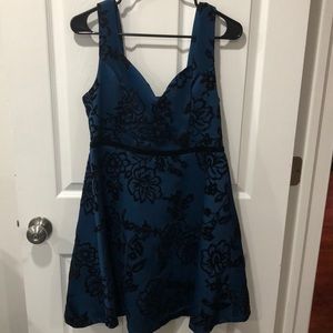Blue/Black Flower Dress NWT